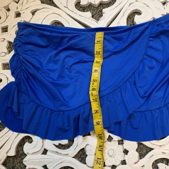 Kenneth Cole Reaction Royal Blue Ruffle Full Bottom Bikini Swim Skirt Size M NWT - Picture 10 of 10